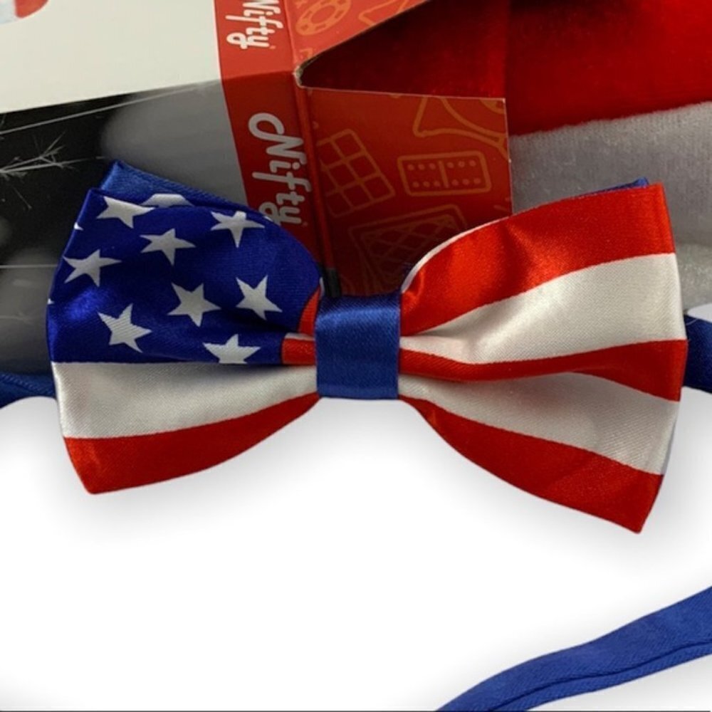 Uncle Sam Top Hat and Bow Tie Set Patriotic 4Th of July Flag Apparel - Picture 6 of 10